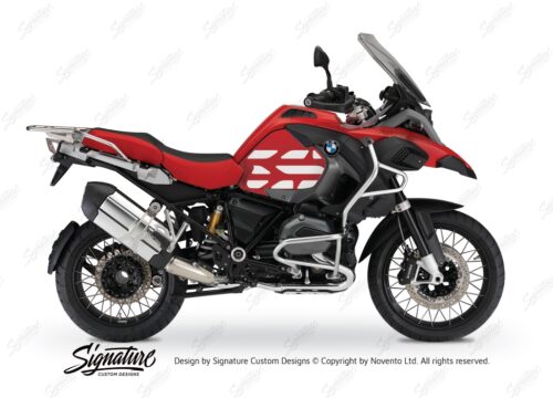 BSTI 3769 BMW R1200GS LC Adventure Racing Red Side Tank Wrap with GS Lines Stickers Red 01