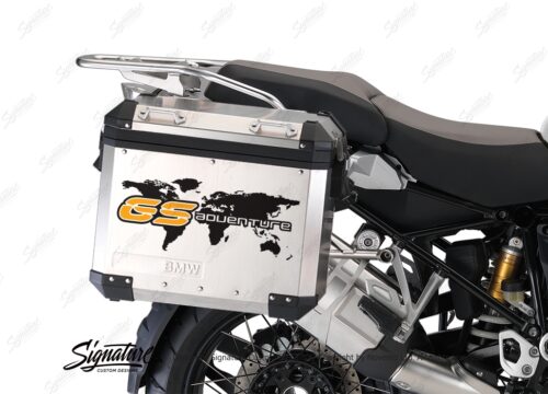 BSTI 3778 BMW GS Alluminium Panniers The World GS Adventure Stickers Saffron Yellow 02