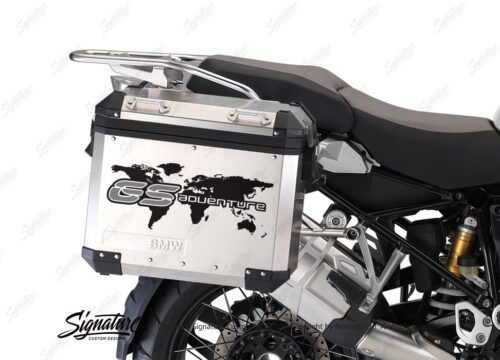 BSTI 3778 BMW GS Alluminium Panniers The World GS Adventure Stickers Silver 02