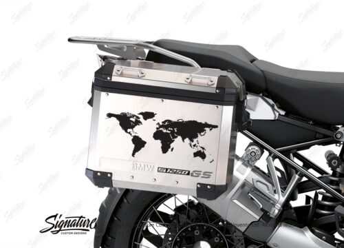 BSTI 3780 BMW GS Alluminium Panniers The World R1250GS Stickers Silver 02