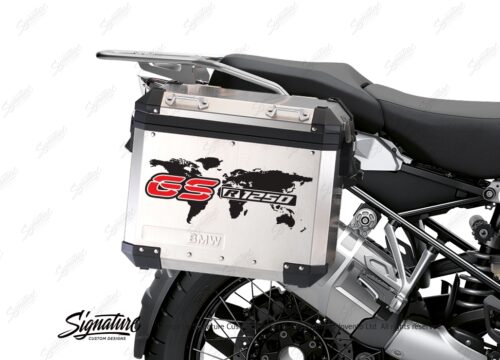 BSTI 3781 BMW GS Alluminium Panniers The World GS R1250 Stickers Red 02