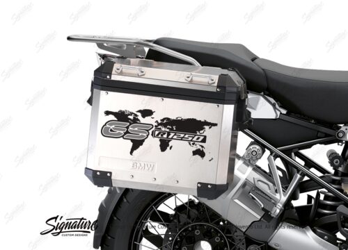 BSTI 3781 BMW GS Alluminium Panniers The World GS R1250 Stickers Silver 02