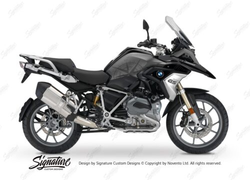 BKIT 3784 BMW R1200GS LC 2017 Black Storm Metallic Compass Grey Side Tank Stickers Kit 01