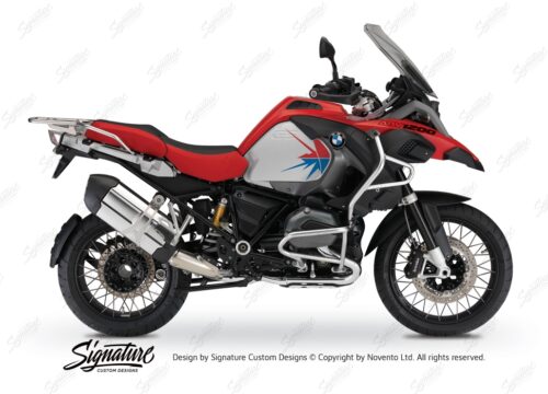 BKIT 3794 BMW R1200GS LC Adventure Racing Red Spike V2 Red Blue Stickers Kit 01