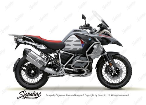 BKIT 3853 BMW R1250GS Ice Grey GS Lines Style HP Red Blue 01