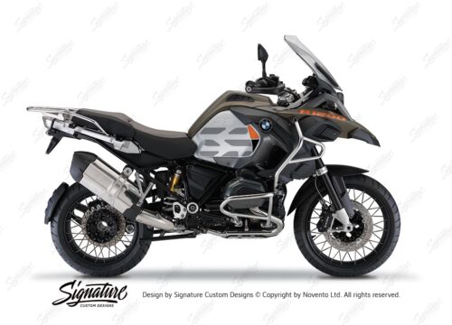 BKIT 3859 BMW R1200GS LC Olive Matte GS Lines Style HP Orange Black 01