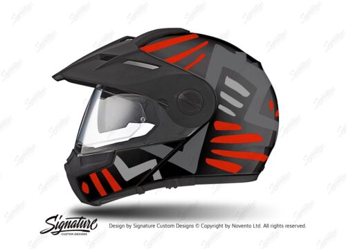 HEL 3944 Schuberth E1 Helmet Black Massai Red Grey Silver