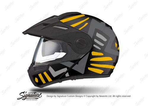 HEL 3946 Schuberth E1 Helmet Black Massai Yellow Grey Silver