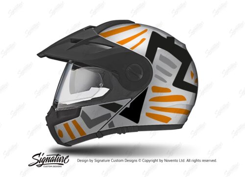 HEL 3955 Schuberth E1 Helmet Silver Massai Orange Grey Black