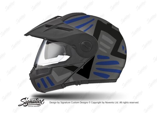 HEL 3960 Schuberth E1 Helmet Anthracite Massai Blue Silver Black