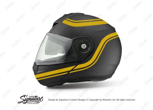 HEL 3997 Shuberth C3 Pro Anthracite Retroline V6 Yellow Gloss Stickers