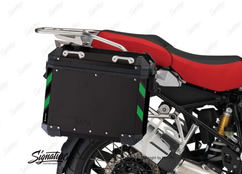 BSTI 4071 BMW Side Panniers Black Black Green Reflective Strips 02