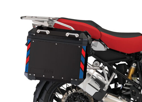 BSTI 4130 BMW Side Panniers Black Red Blue Reflective Strips 02